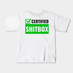 Certified Shitbox - Green Checkbox Design Kids T-Shirt